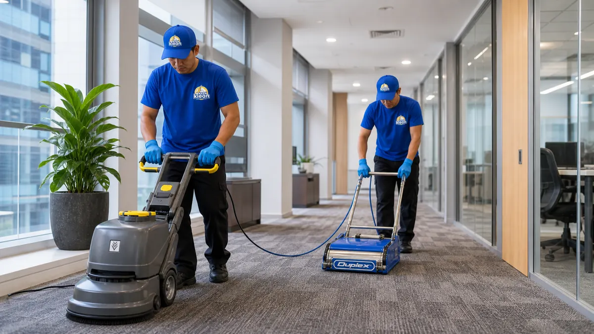 Commercial cleaning operators using Karcher BRC 40/22 C and Duplex 420